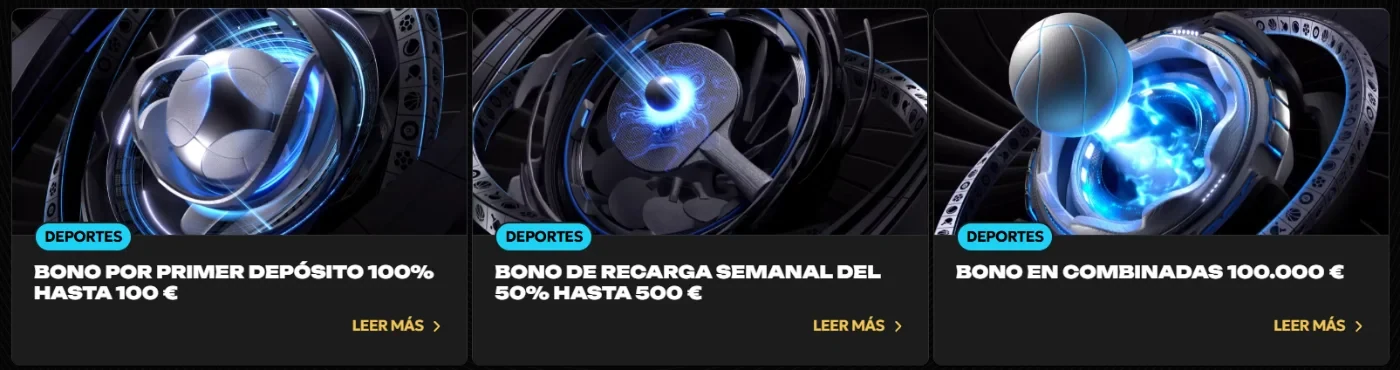 Spinsy: bono deportivo del primer depósito, recarga semanal y bono en combinadas